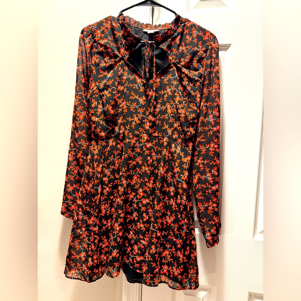 Floral mini sheer dress!
